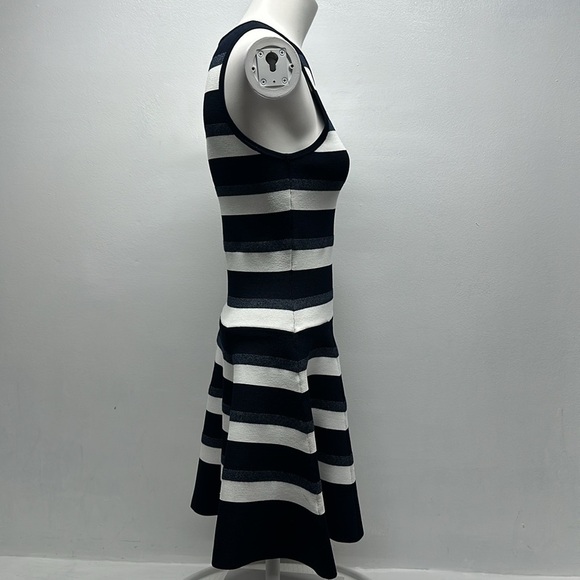 ALC Pippa Dress Knit Sleeveless Fit And Flare Mini Stripes Blue White Size XS - Picture 3 of 7